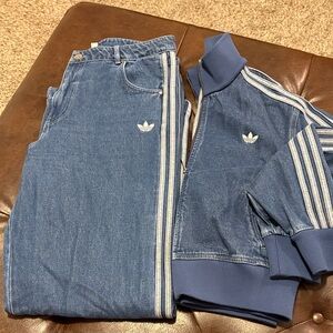 Adidas Women’s Denim Jeans and Bomber Jacket in Classic Blue